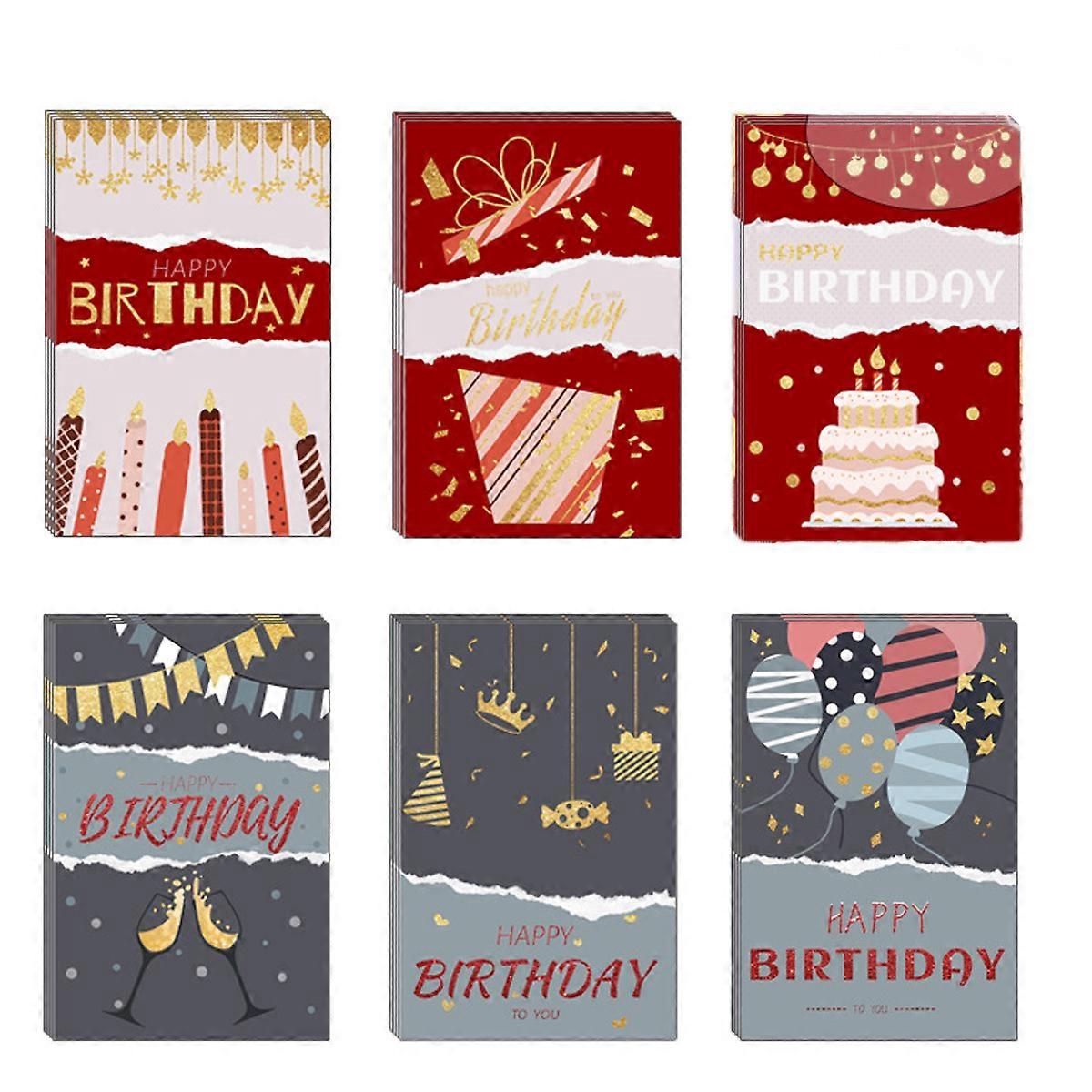 Assorted Birthday Cards, Bulk Pack, Unique Designs, All Ages