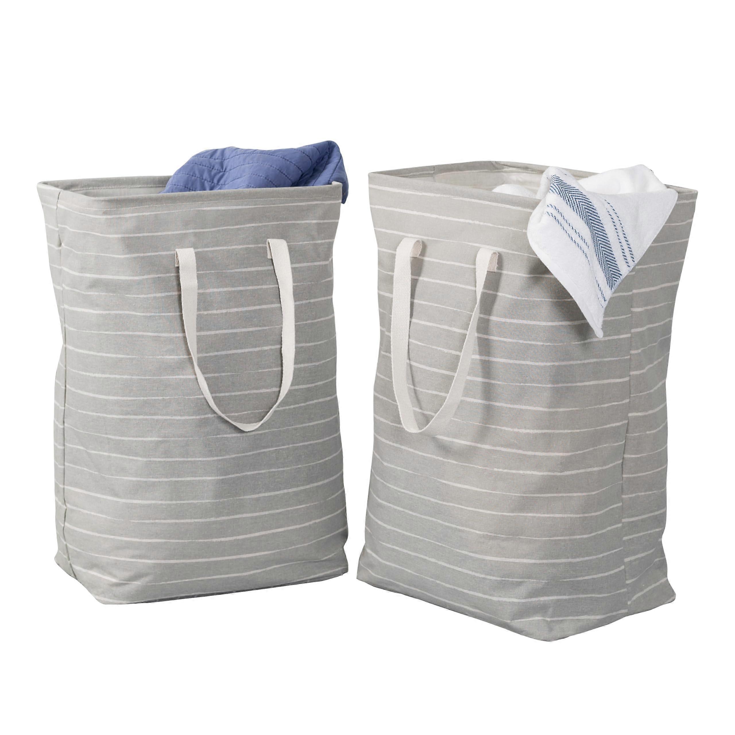 Collapsible Fabric Laundry Basket Hampers Set of 2 for Home Use, Large Size, Durable Material, Stylish Design