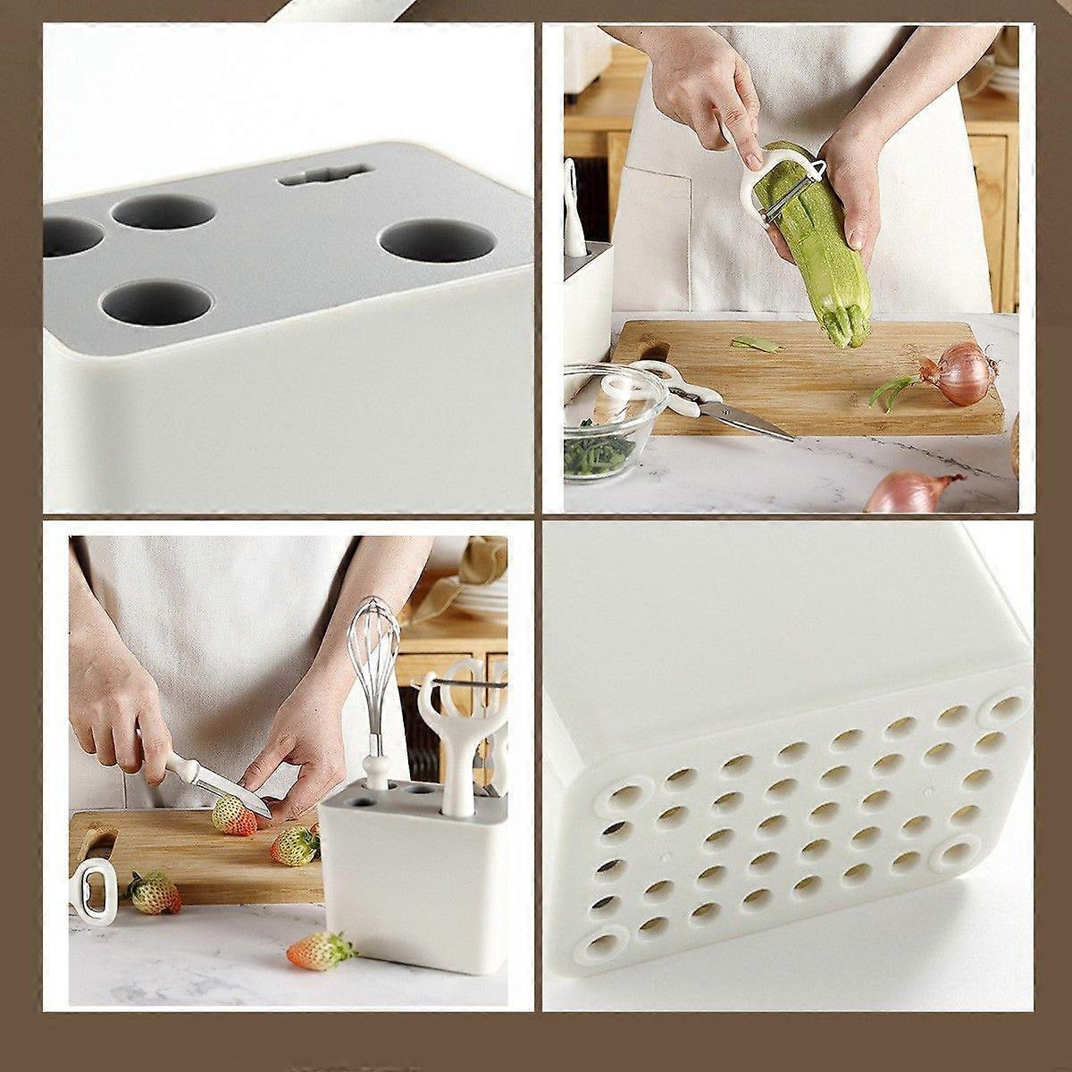 JUSCH Multifunctional kitchen gadget set 6-piece set with storage seat Fruit complementary food tool combination set-25swer