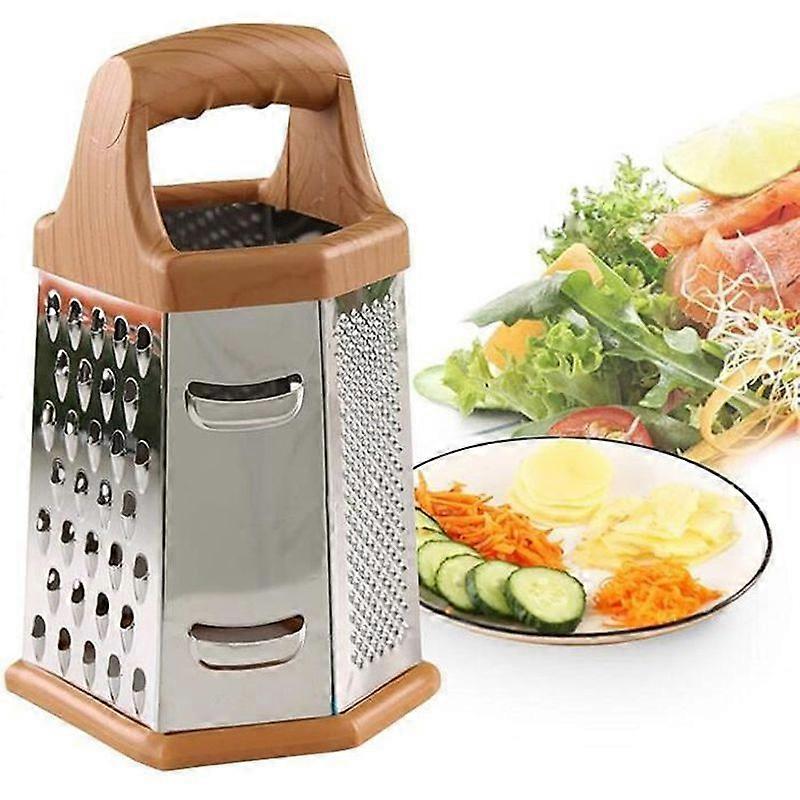 6 Sided Grater Vegetable Cheese Slicer Stainless Steel Multi-Purpose Grater Filamentous Small and Large Slices