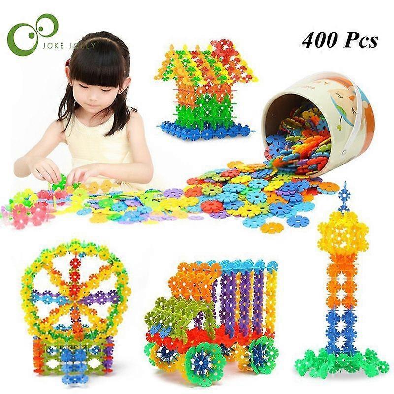 400pcs 3D Puzzle Jigsaw Plastic Snowflake Building Building Model Puzzle Educational Intelligence Toys