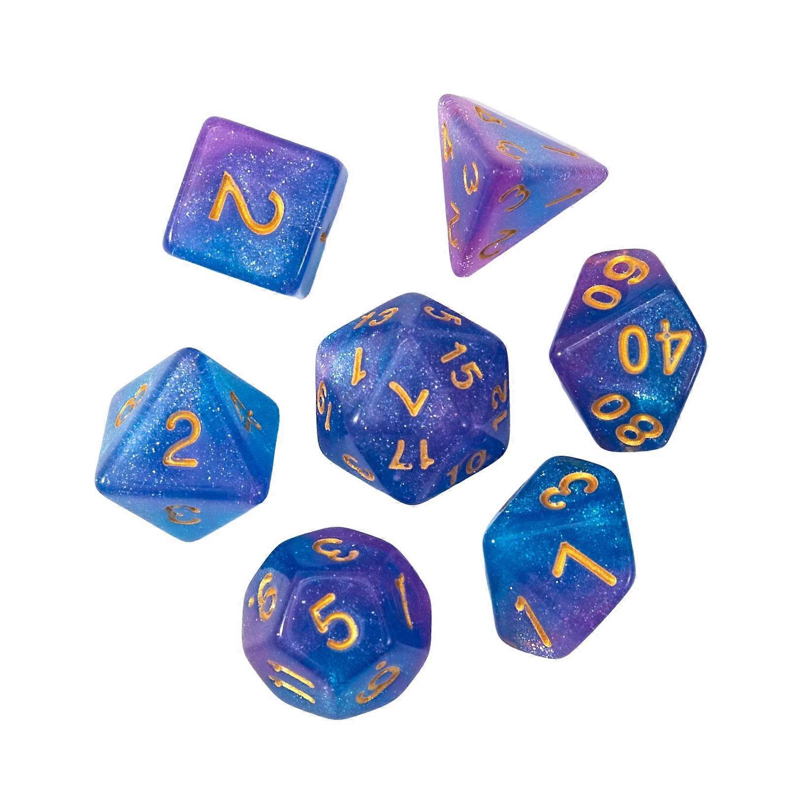 7x D4-D20 Multi Sided Dices, Acrylic Dices Bar Toys, Polyhedral Dices Set for