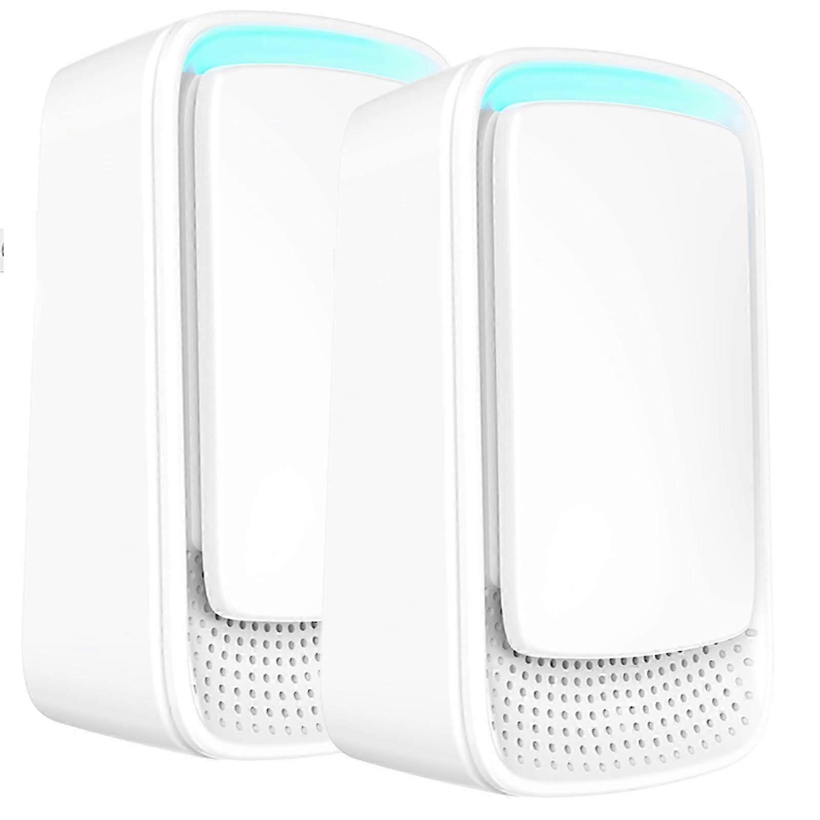 Portable Air Purifier Negative Ion Generator, Filter-Free Mobile Air Ion Generator, Kitchen Deodorizing Air Freshener, Home, Bathroom (White 2 Pieces)