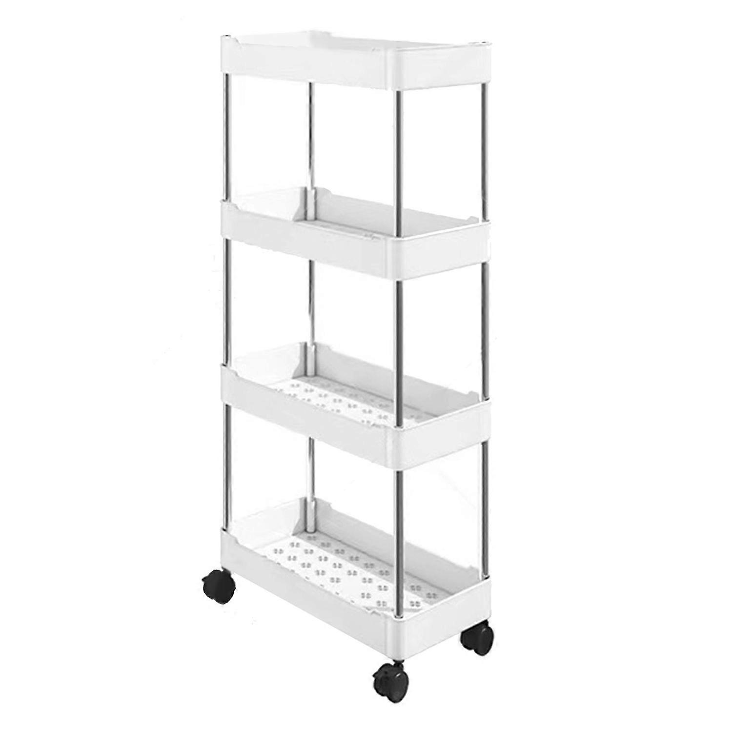 Slim Storage Cart Bathroom Organizer Mobile Shelving Unit Rolling Utility Cart with Wheels for Kitch