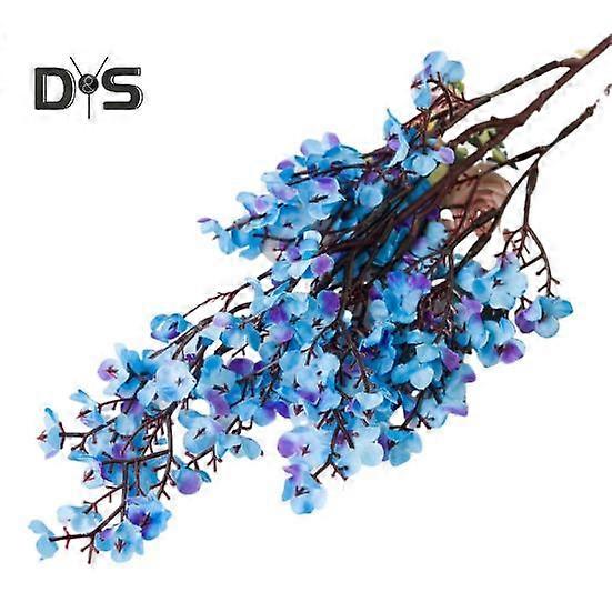 5Pcs Artificial Babysbreath 5 Fork Realistic Fake Silk Flower Wedding Party Home Office Table Centerpiece Faux Floral Branch Decoration