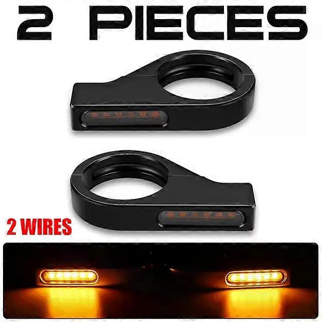 Motorcycle LED Front Turn Signal Light 41mm compatible for k Tubes Blinker Lamp Amber LED Turn Indicator Light compatible for Herlay