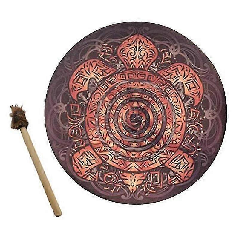 Shamanic Drums, 10-Inch Tree Decorative Design with Drumsticks, Sound Healer Shamanic Drums for Spi