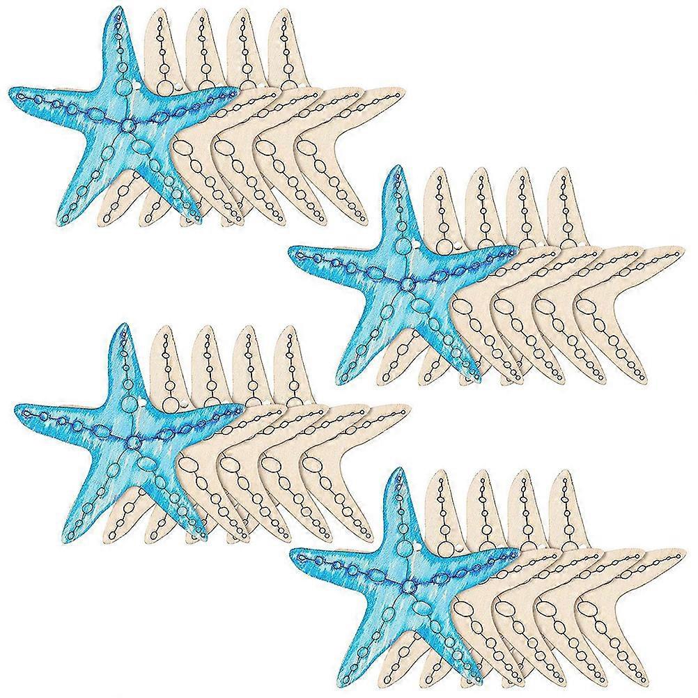20 قطعة من الحرف اليدوية للأطفال مجموعة خشبية من اللوحة المحيطية بحيوانات البحر تفضل الهدايا الإبداعية للبنين والبنات