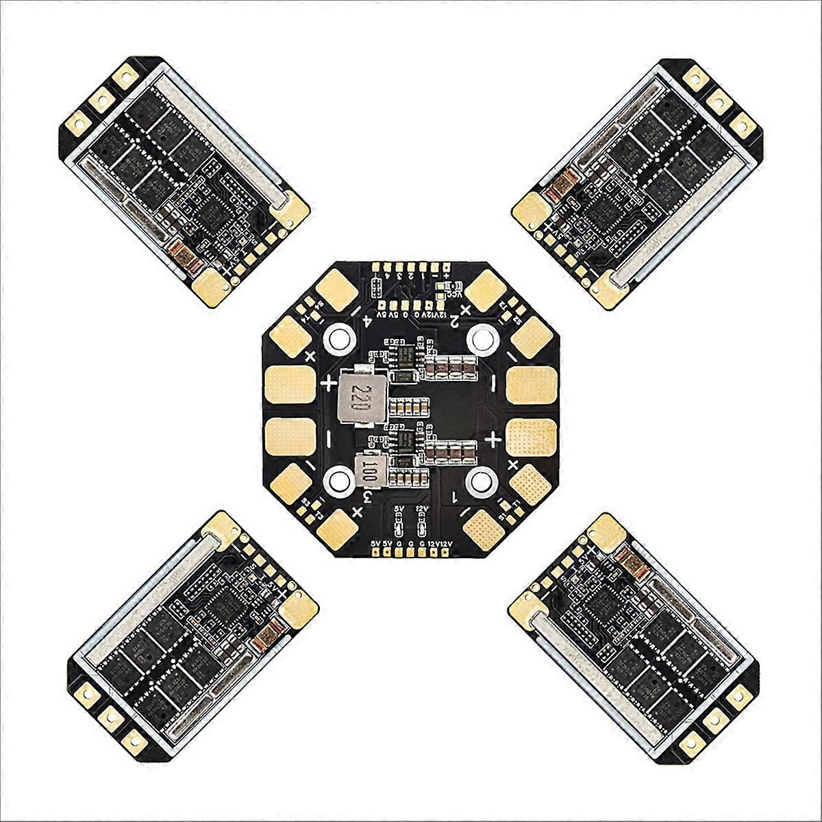 AM32 6S 65A ESC 4XESC+1XPDB Kit for 10-13 Inch FPV Drone RC Car ESC