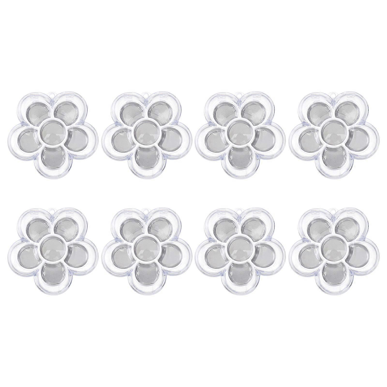 8PCS Six-grid Plum Blossom Sub Box Simple 6-color Flower Shape Concealer Box
