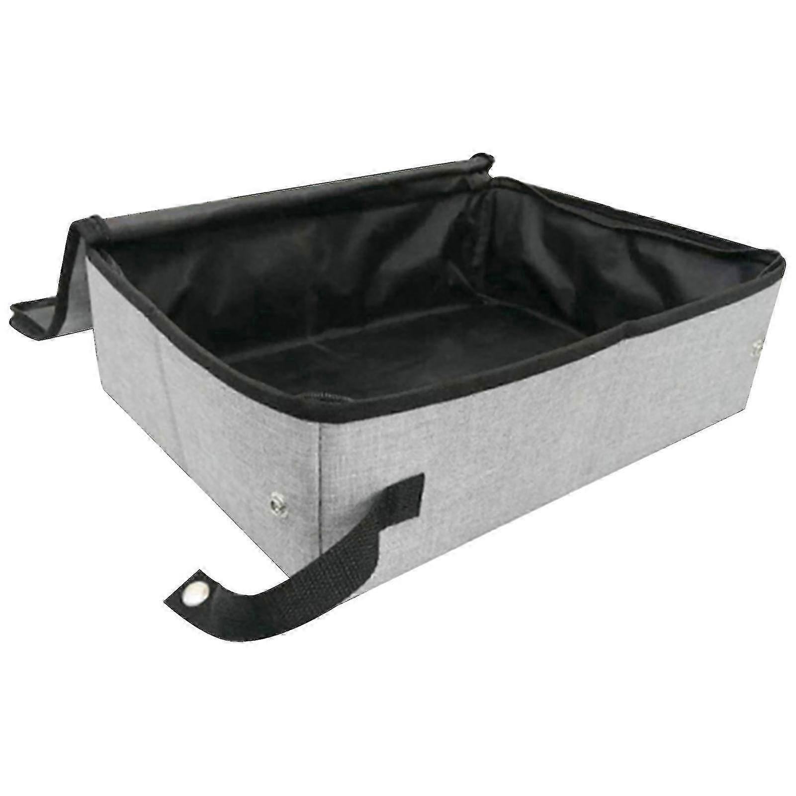 Portable Travel Litter Box for Cats with a Lid Feature