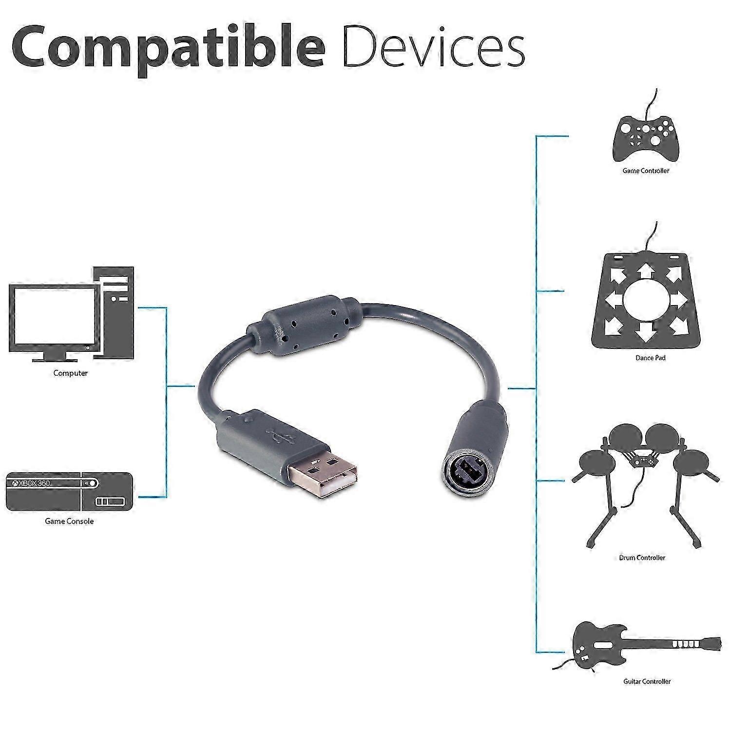 Fosmon Replacement Dongle for Microsoft Xbox 360 Wired Controllers