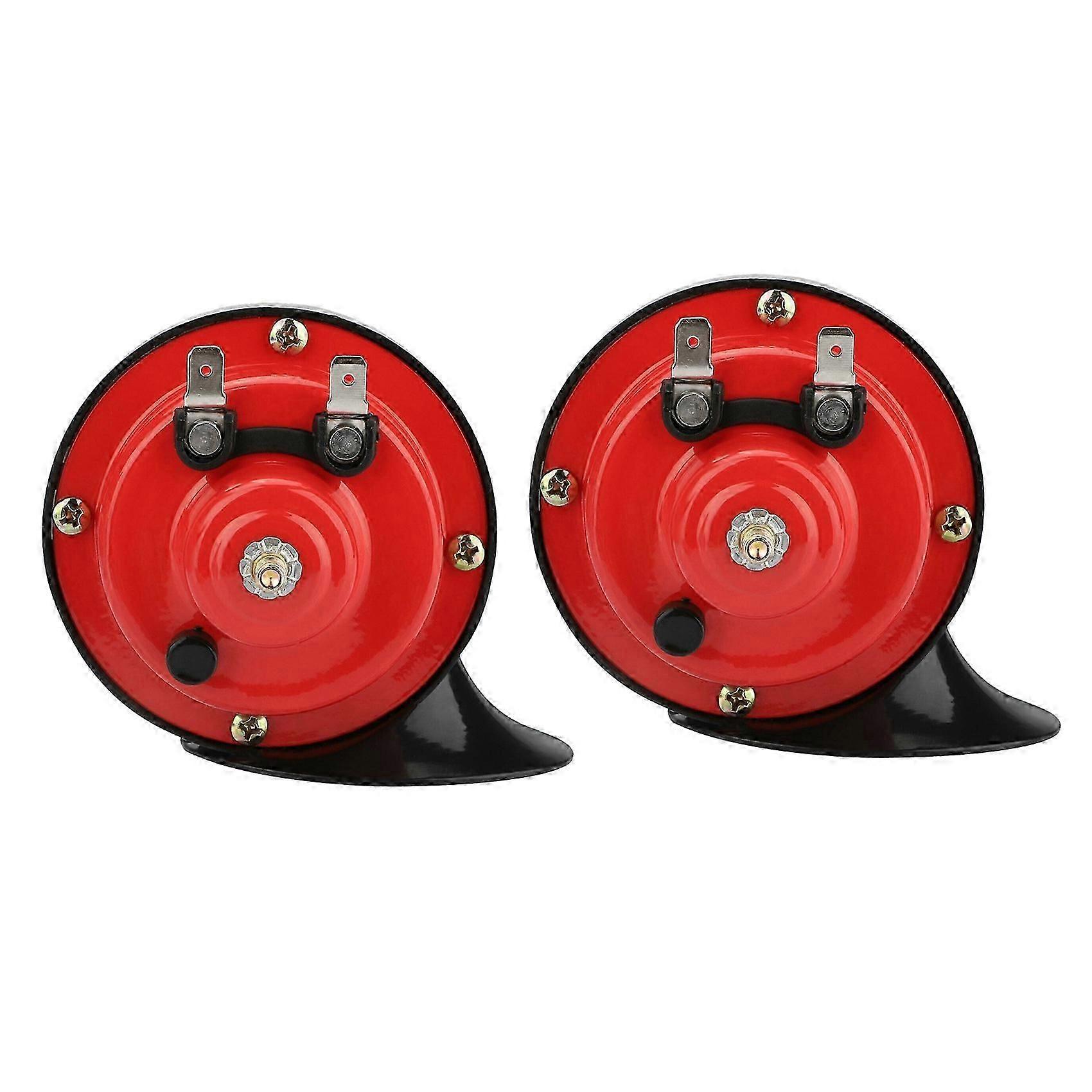 2X 300DB 12V Universal Electric Snail Train Horn Super Loud Waterproof Horns Siren for Motorcycle C