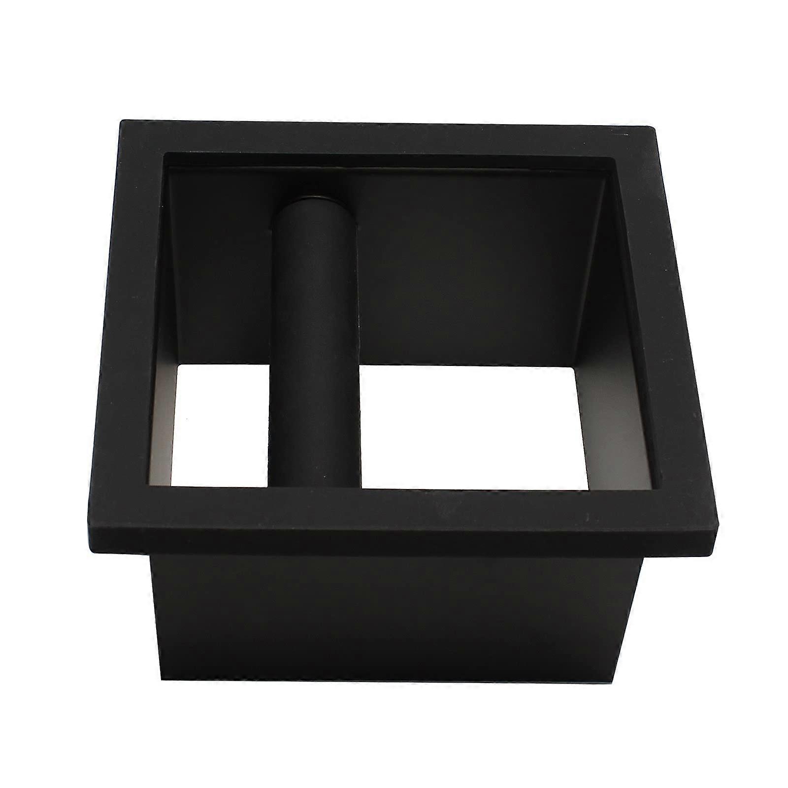Stainless Steel Bottomless Espresso Coffee Ground Knock Box Chute Rectangle Desktop Waste Bucket
