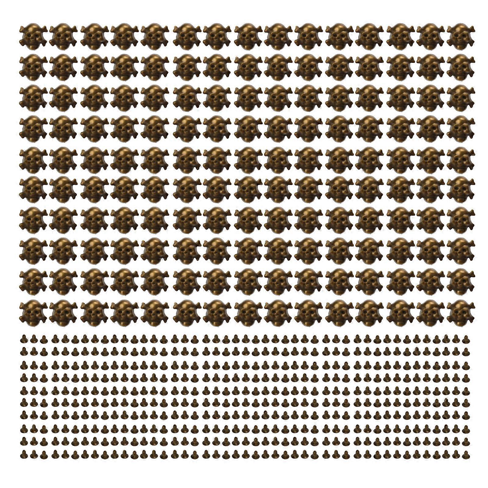 Skull Rivets 150sets Single 13x12mm DIY Making Ghost Head Bronze Punk Electroplating Appearance Skull Button