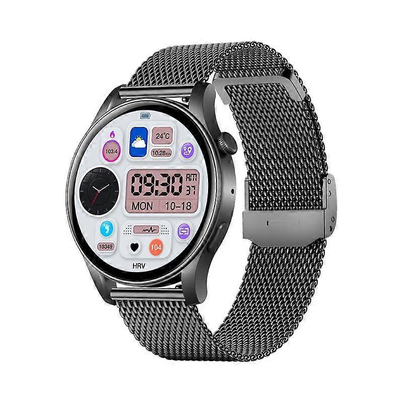 Waterproof Smartwatch with AMOLED Display, Metal Sports Band, Touch & Button Interface, 7-14 Days Battery, Bluetooth Connectivity(Black)