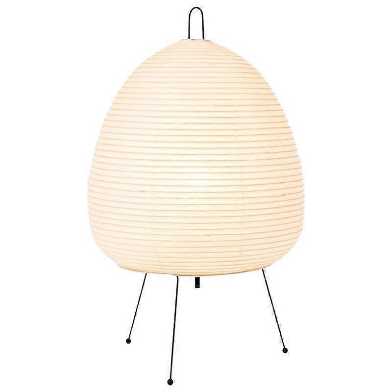 Tripod Table Lamp with Paper Lampshade, Japanese Style Vintage Desk and Floor Lamp for Bedroom and Living Room, Modern Design