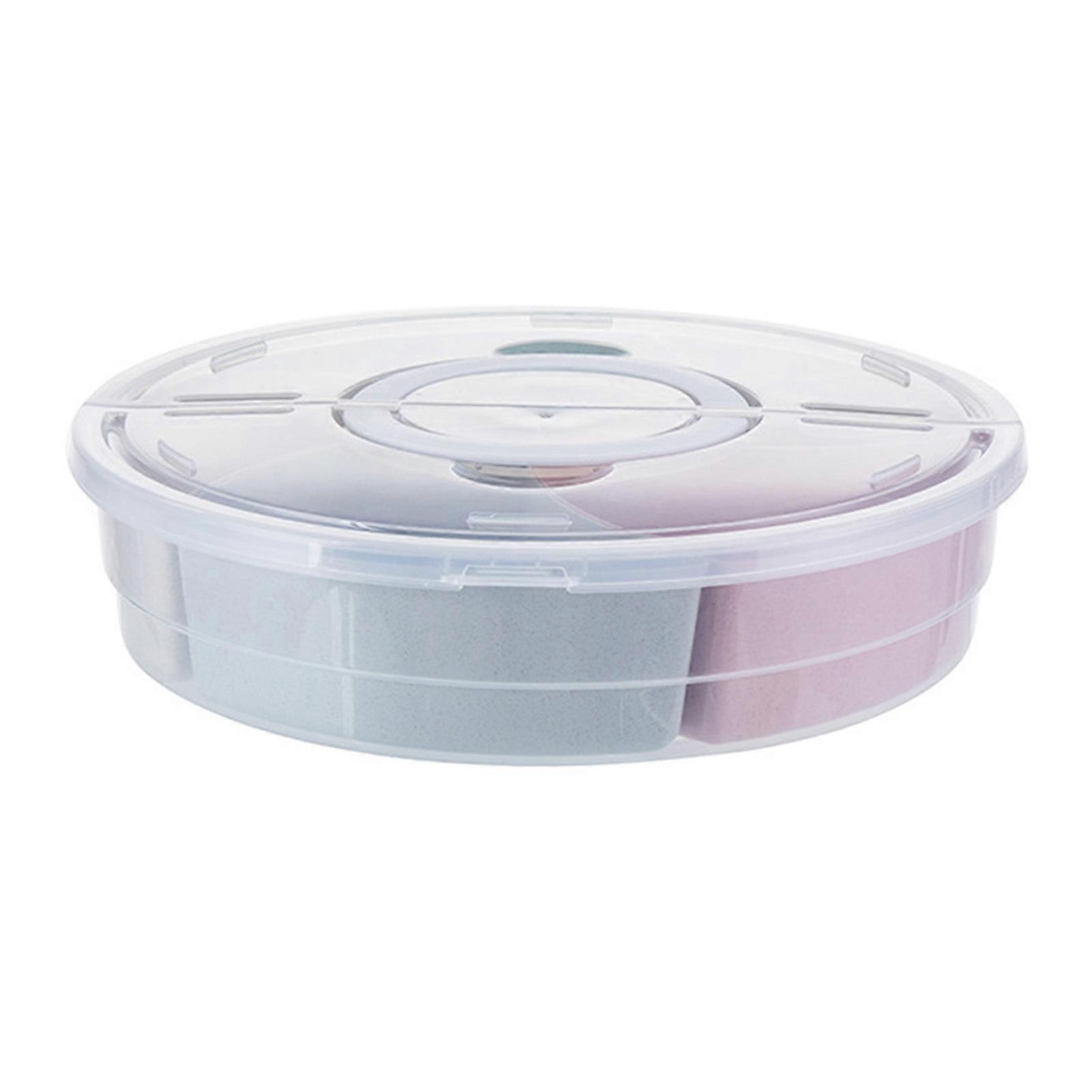 Multifunctional Snack Tray with Lid with Safe Material Plastic Transparent Round