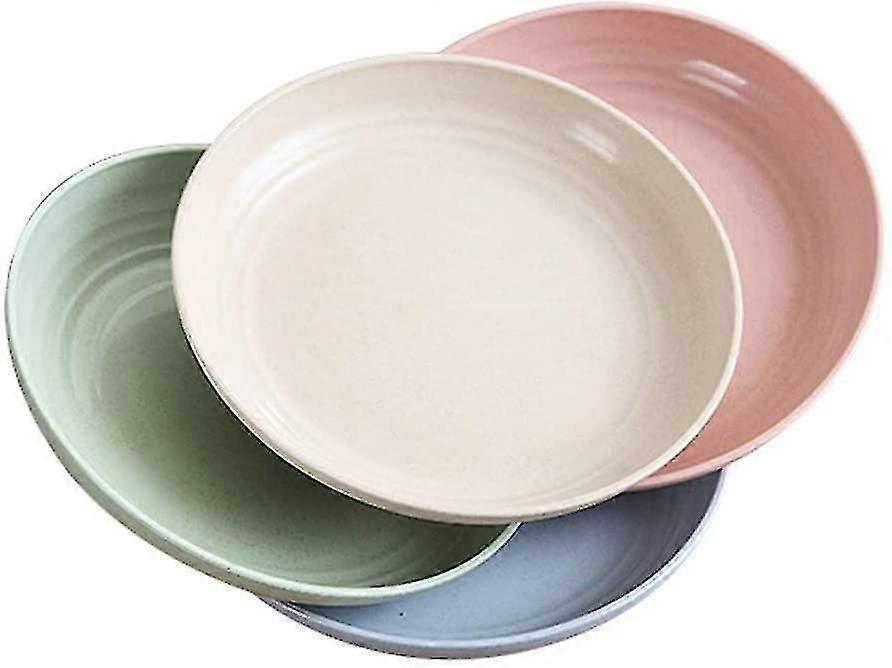 4-pcs 7.8in Wheat Stalk Dinner Plates Microwave & Dishwasher Safe
