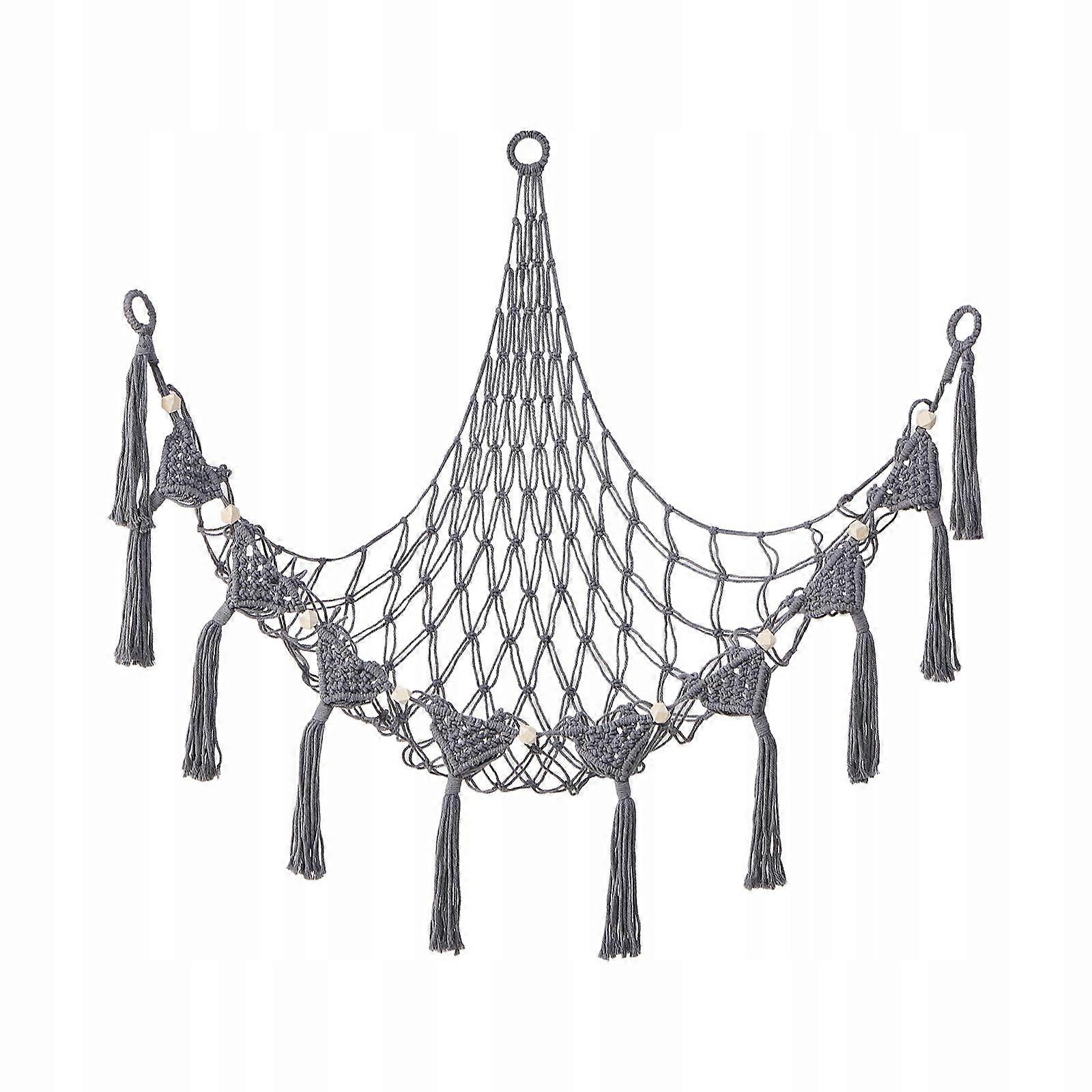 Hanging Hammock Storage With Tassels For Gray