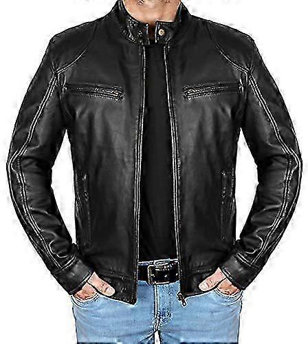 גברים מעיל עור אופנתי צווארון מעמד בכושר דק פו ז'קט זכר נגד רוח אופנוע דש אלכסוני מעילי רוכסן גברים 5xl