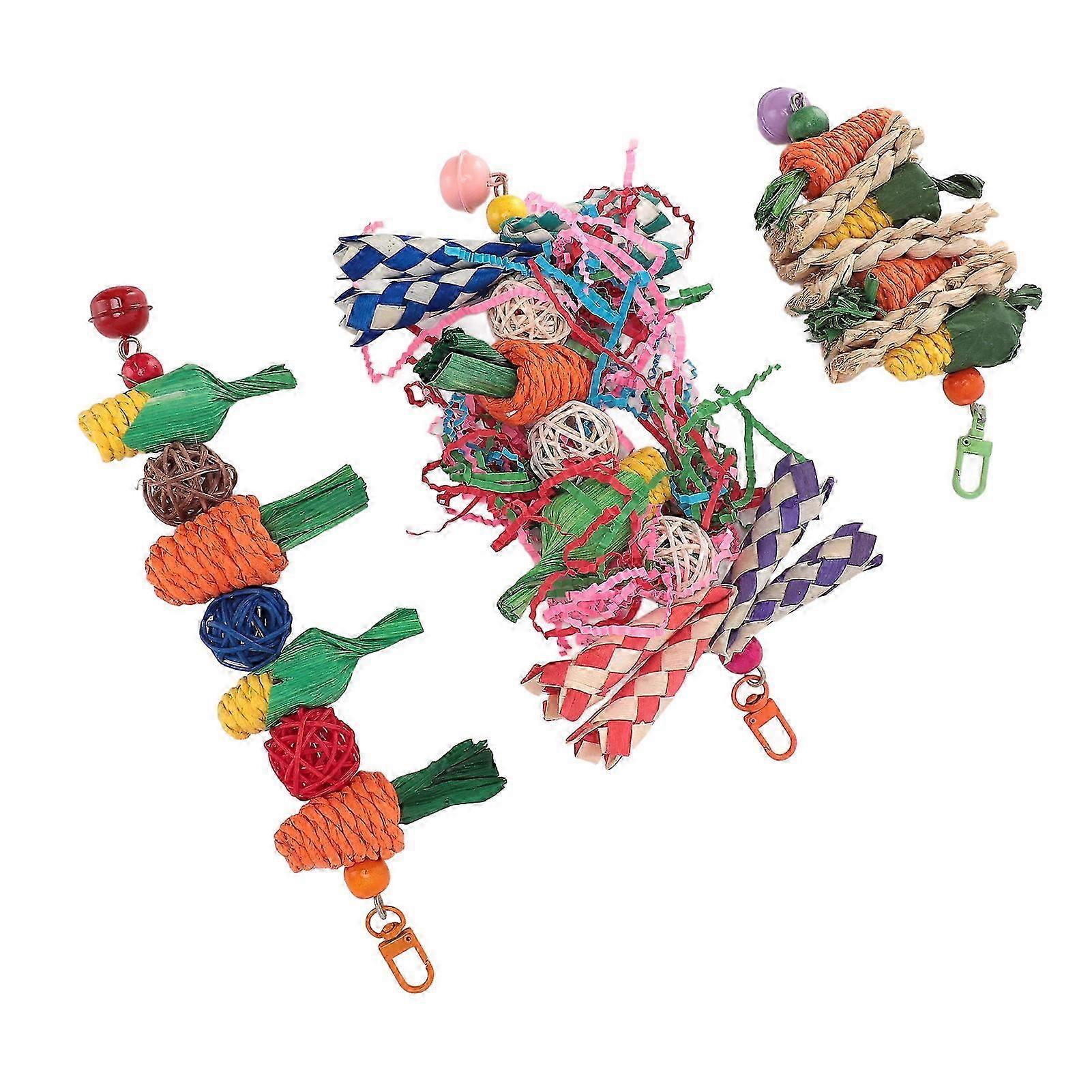Small Bird Chew Toys - Durable Shredding and Foraging Set for Parakeets