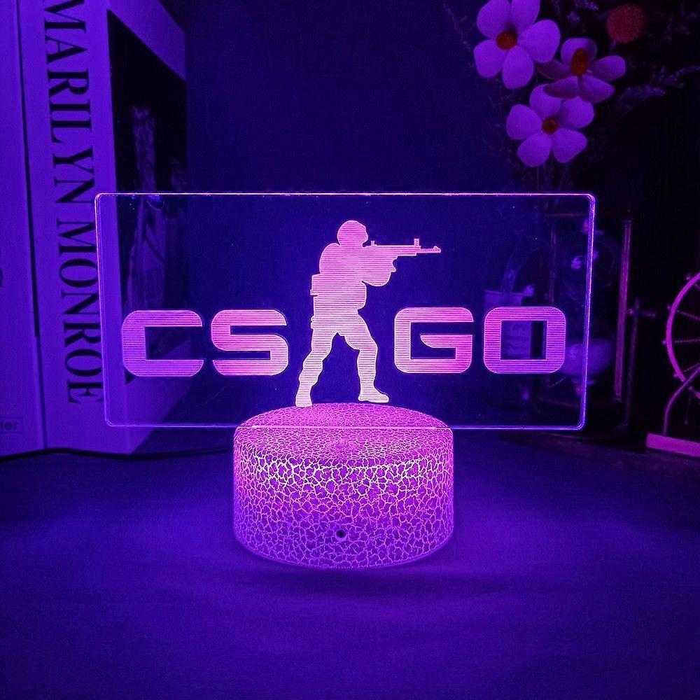 CS GO παιχνίδι LOGO Νυχτερινές λάμπες USB Counter-Strike 3D κομοδίνο φώτα αίθουσα παιχνιδιών LED ατμόσφαιρα διακόσμηση για δώρο γενεθλίων