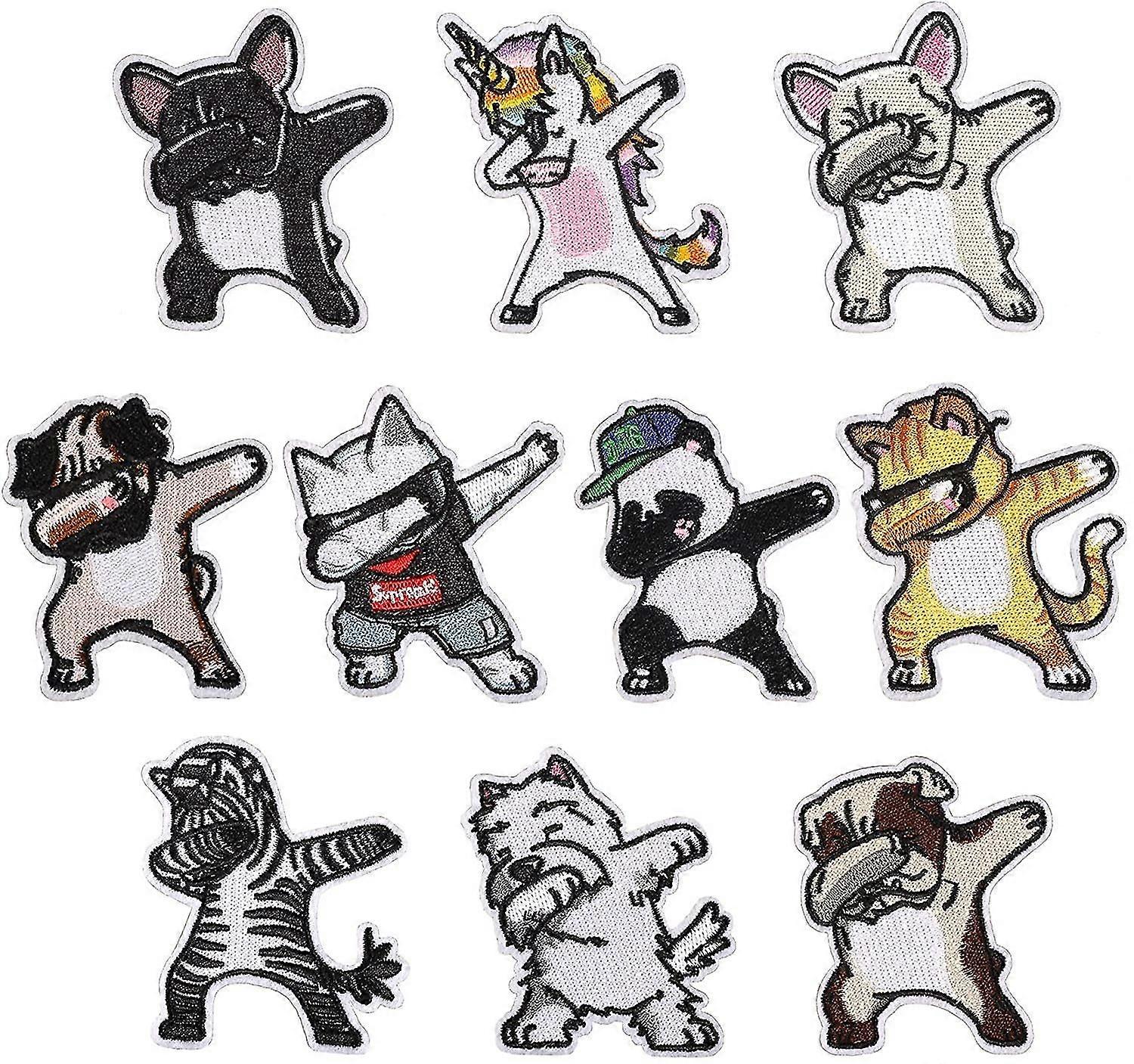 10 stykker jern patch, sy patch, broderi skrivesaker applique patch