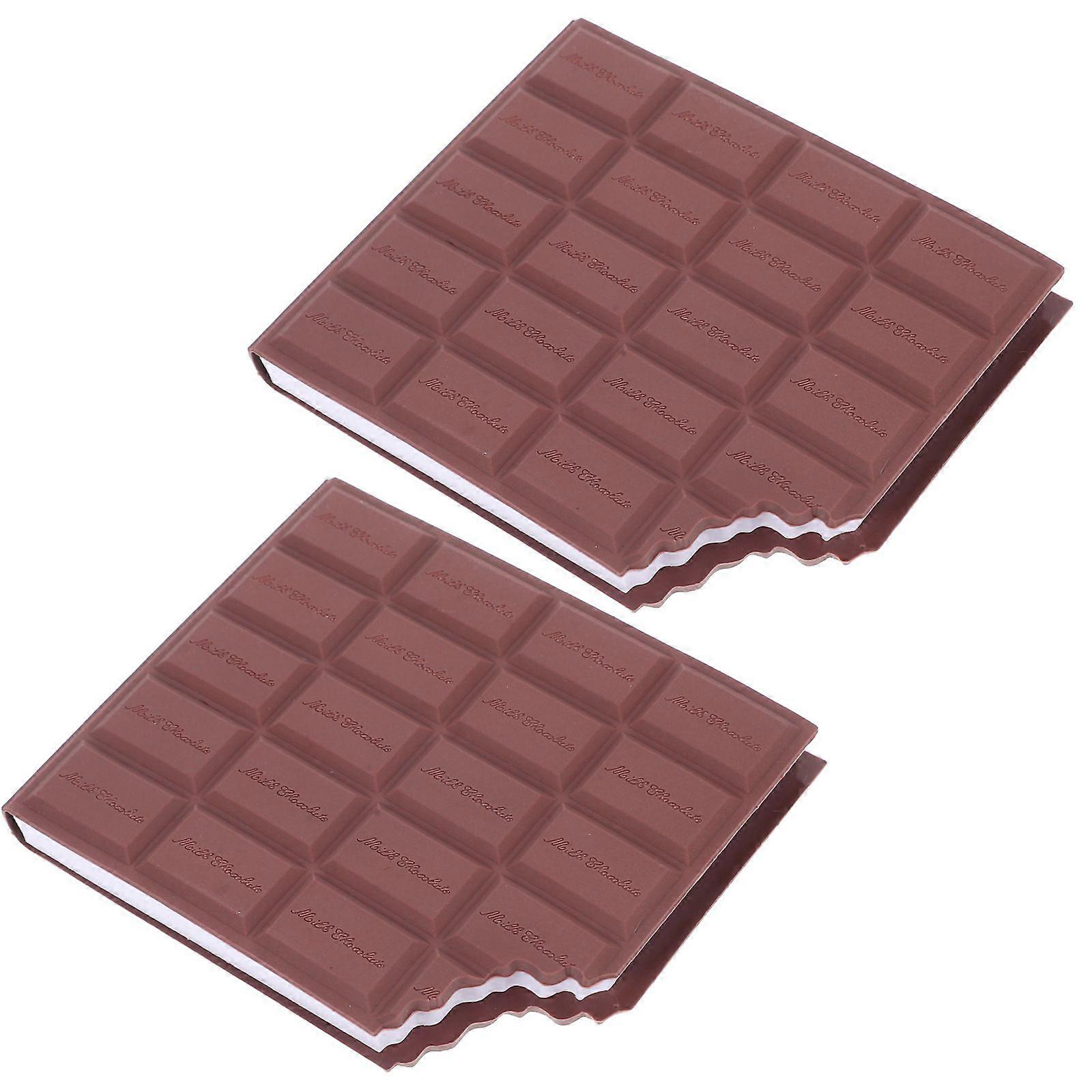 2pcs Scented Chocolate Shaped Page Notebook Pocket Memo