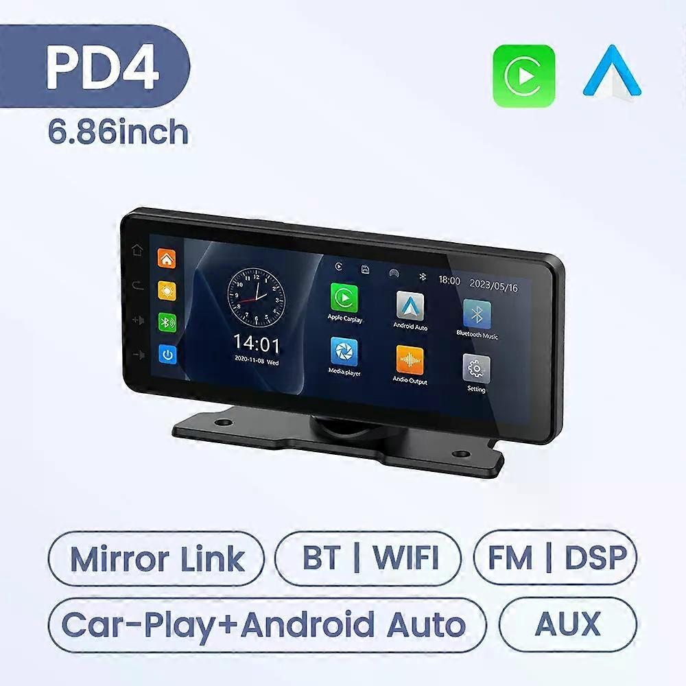 10.26"/6.86" Universal Car Radio Screen Wireless Carplay Android auto Multimedia Video Player Monitor Dashboard Rearview Cam DSP