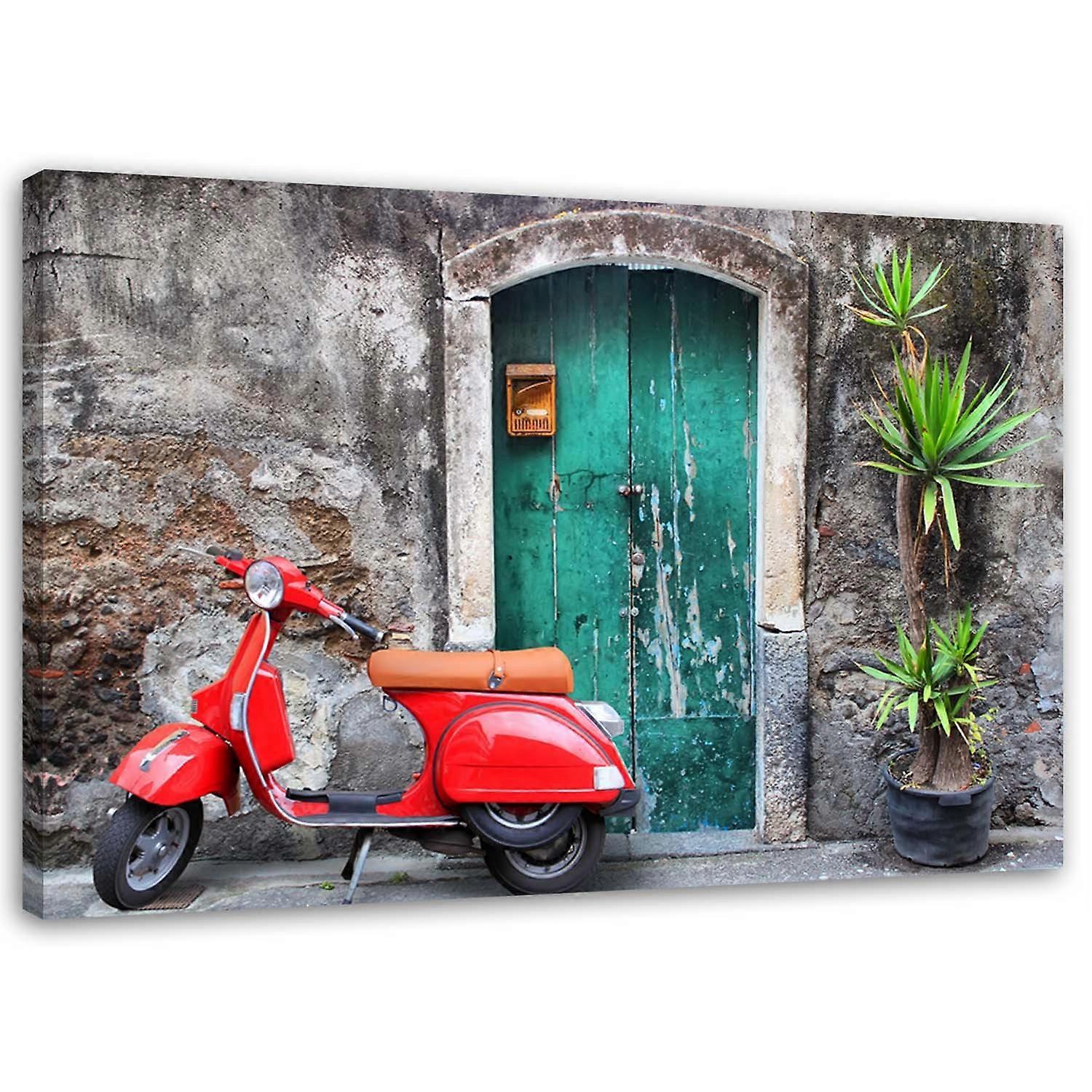 Fotobehang, Rode scooter Toscane - 60x40
