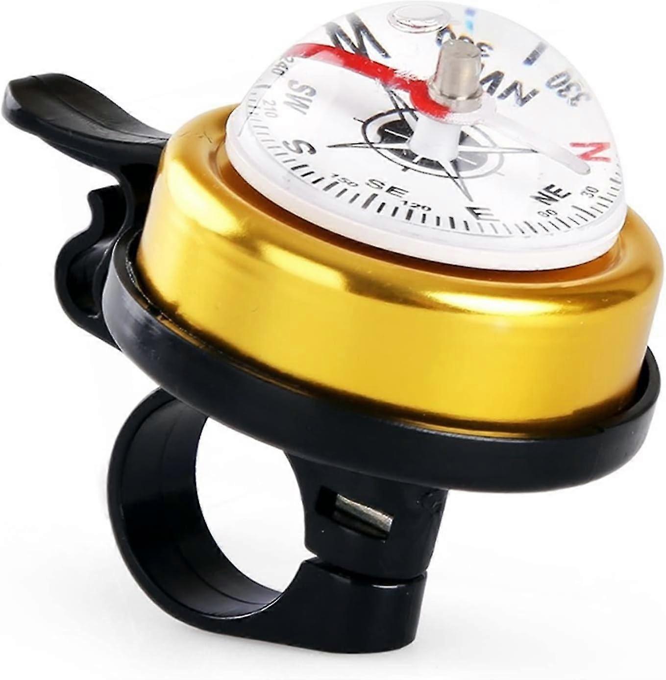 Bicycle Bell Cycling Compass Bicycle Horn Mountain Cycle Handlebar Compass Ring Aluminum Cycling Alarm Speaker Bike Accessories (color : Black)