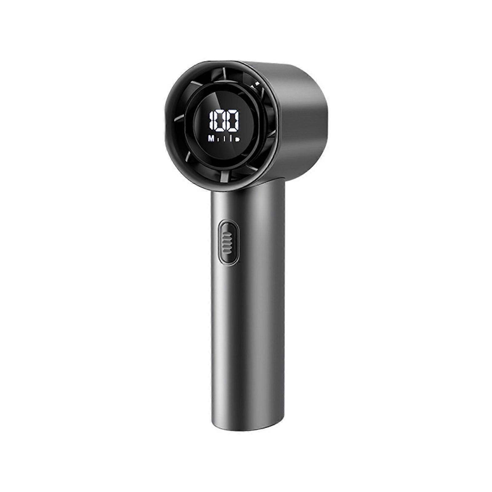 Mini Portable Cooling Handheld Fan 3 Speed Small Charging Powerful Handheld Fan Digital Display for Travel/Outdoor/Gift Grey