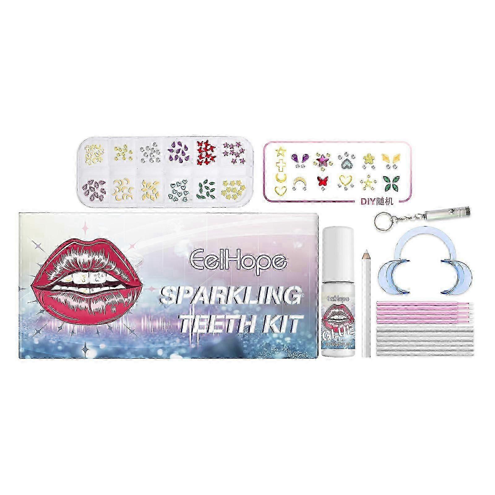 Flash Dental Drill Set, Tooth Gems for DIY Smiles, Quick Cure Glue & UV Lamp Kit