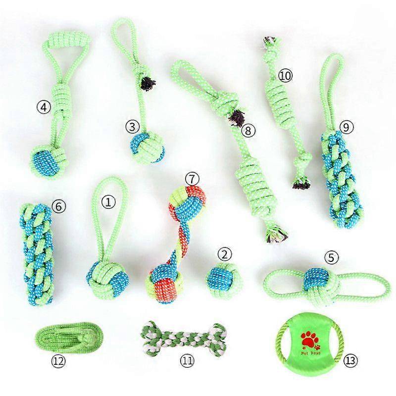 13PCS Pet Toys for Small Dogs Rubber Resistance To Bite Dog Toy Teeth Cleaning Chew Training Toys Pet Supplies Puppy