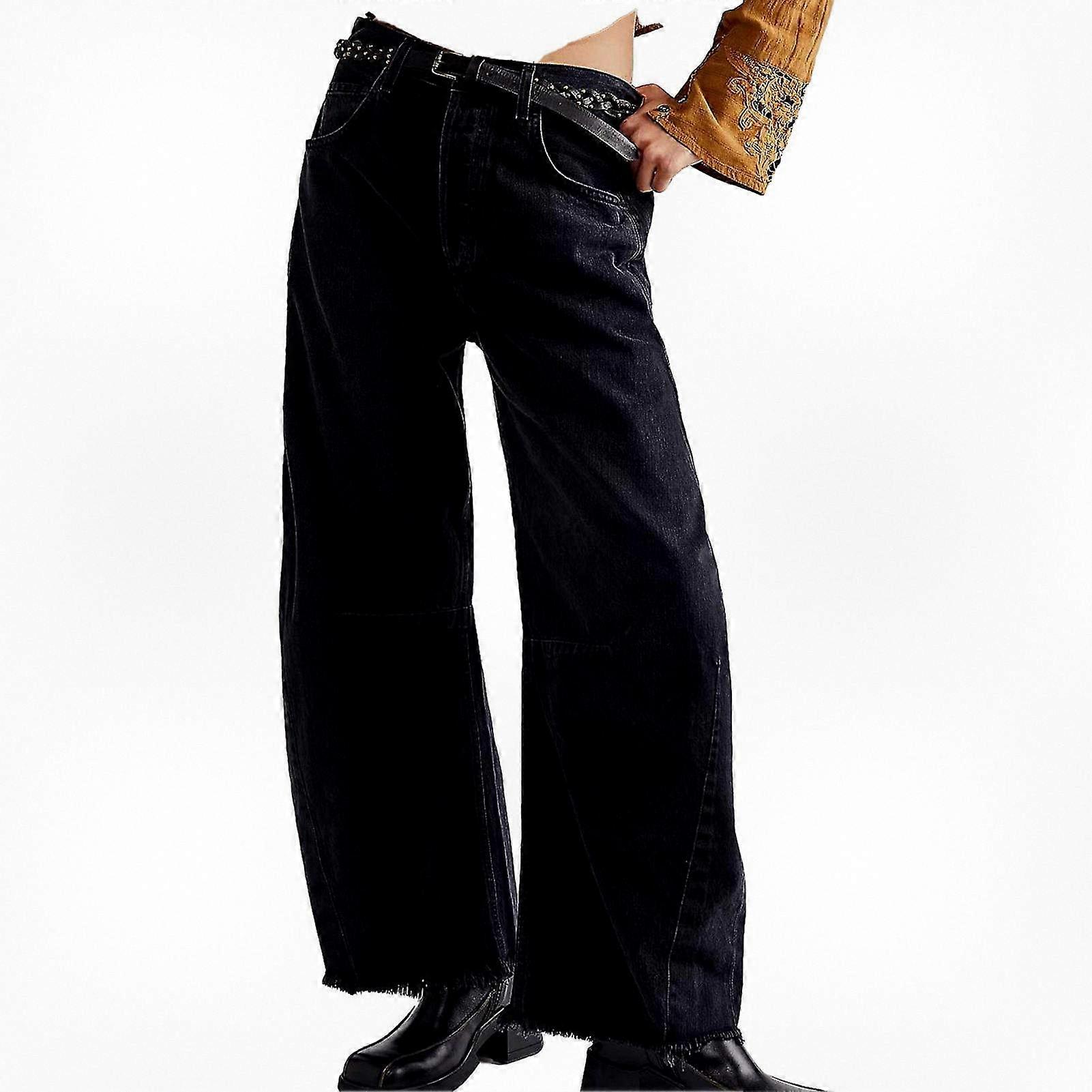 Pantalon décontracté extensible confortable taille haute ample pour femmes