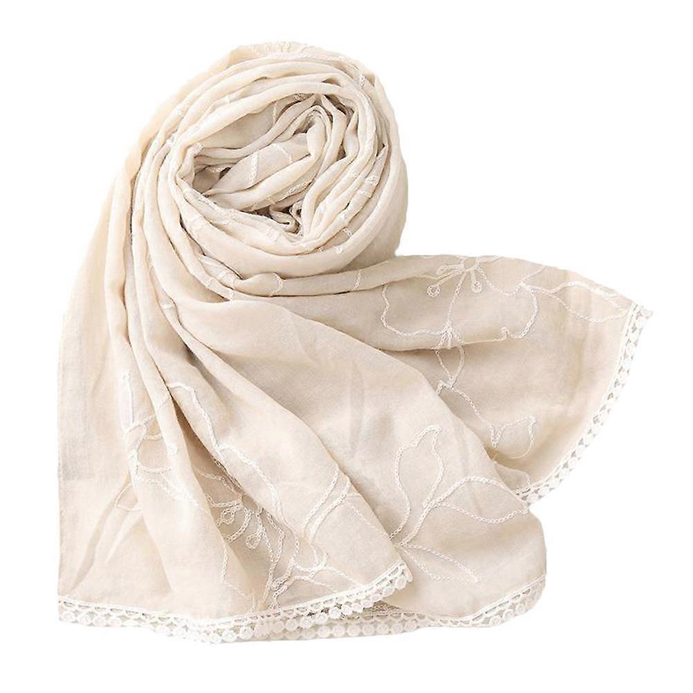 Warm Scarf for Outdoor Use Beige Color with Resistance Classic and Chic Polyester Shawl