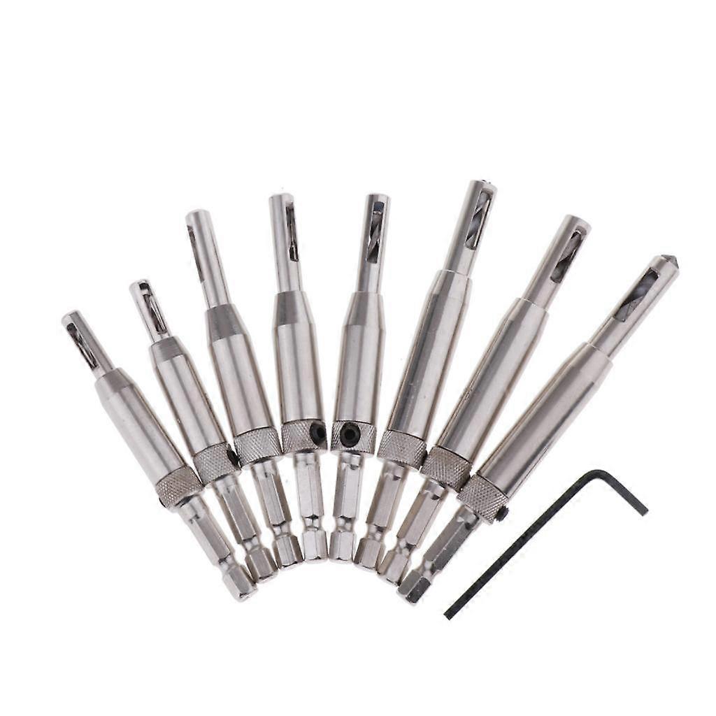 8 / 9Pcs Self Centering Hinge Drill Hinge Hole Bits - 9 Pieces