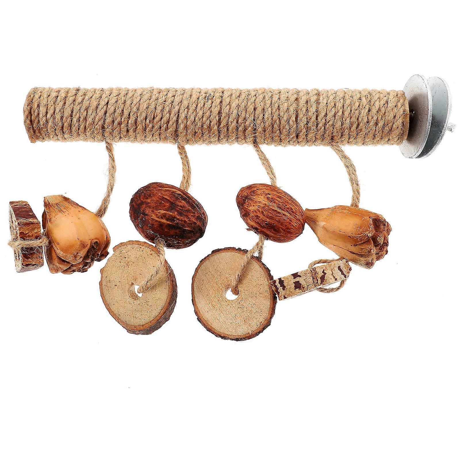 Natural Parrot Perch & Grinding Stick for Birds – Multi Functional Stand with Chew, Easy Install, Cage Accessory for Exercise and Entertainment