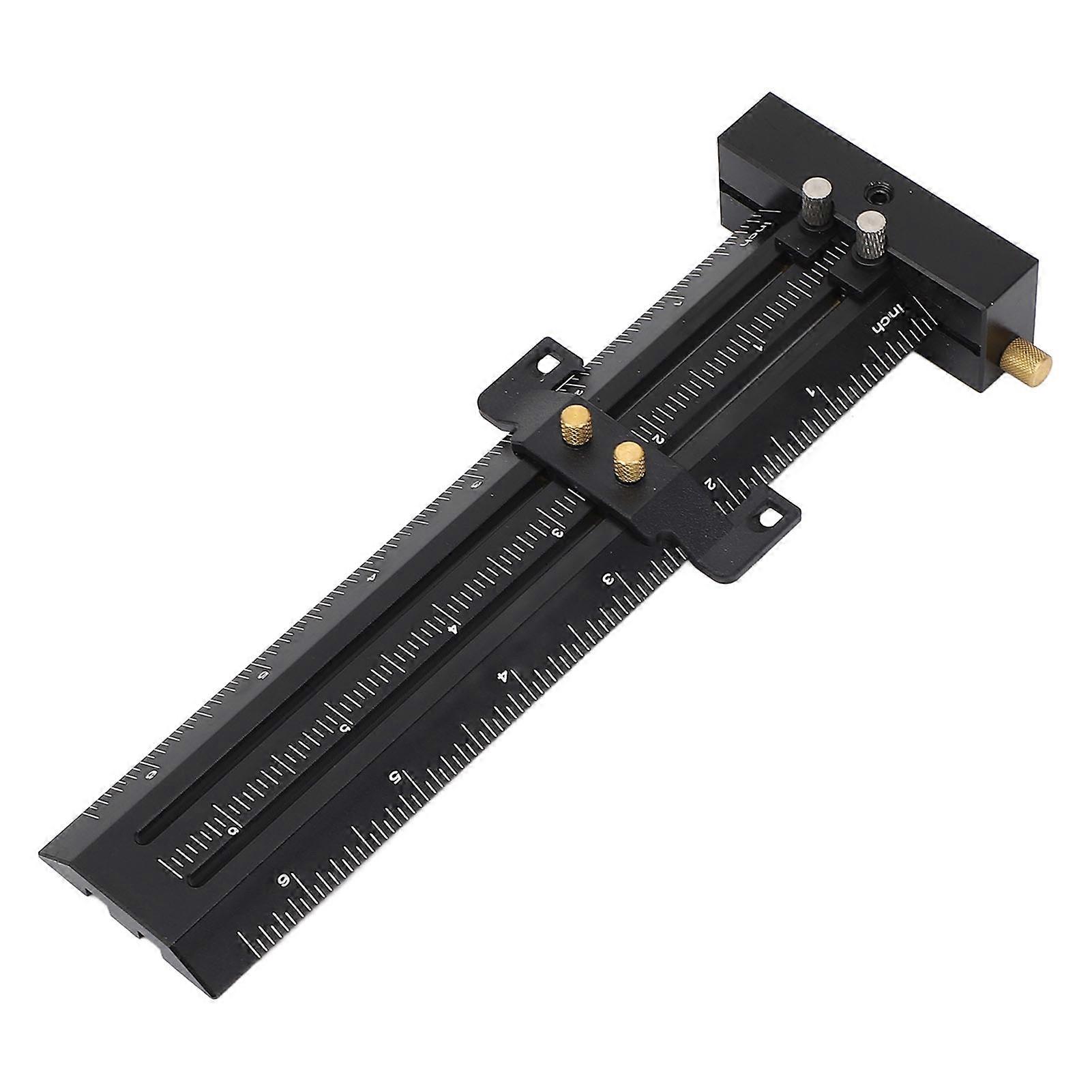 6in Woodworking Scriber with Limit Block Parallel Vertical Marking Easy to Read Double Line Marking Ruler Black 