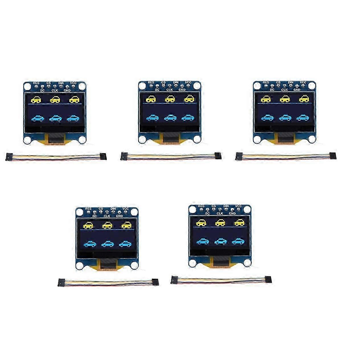 0.96Inch OLED Display Module SPI/I2C Communication Yellow Blue Display 128x64 Resolution for , 5Pcs