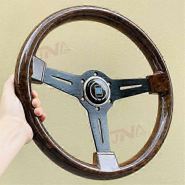 14inch Classic Wood Design Racing Steering Wheel ABS Flat Spoke 350MM Universal Steering Wheel�����ڶ��ֳ���