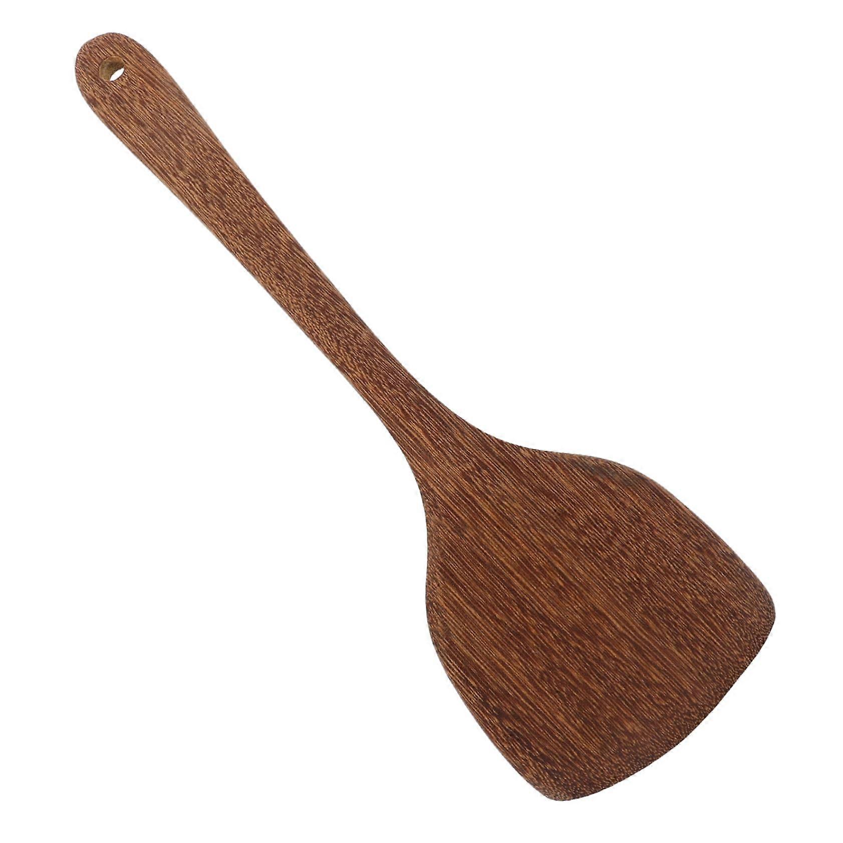 Wooden Rice Paddle Spatula Kitchen Cookware Baking Tools Dark Brown