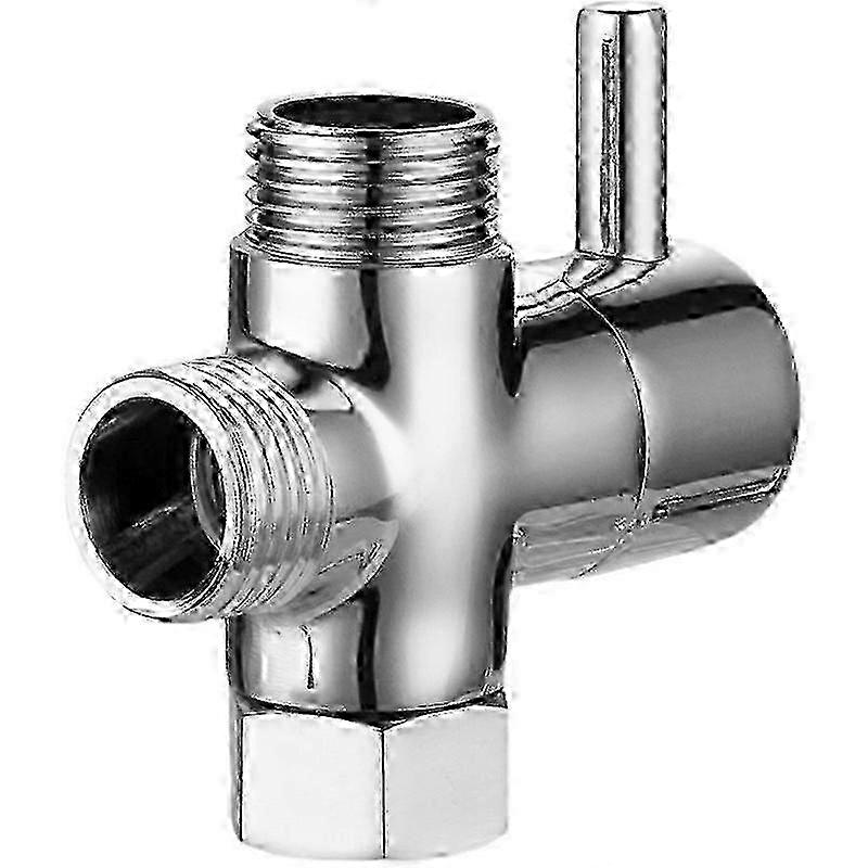 2025 G1/2" Badezimmer-Eckventil für massives Messing 3-Wege-Duscharm-Umlenkventil Handbrause für Handbrause Universal-Duschkomponenten, Chrom