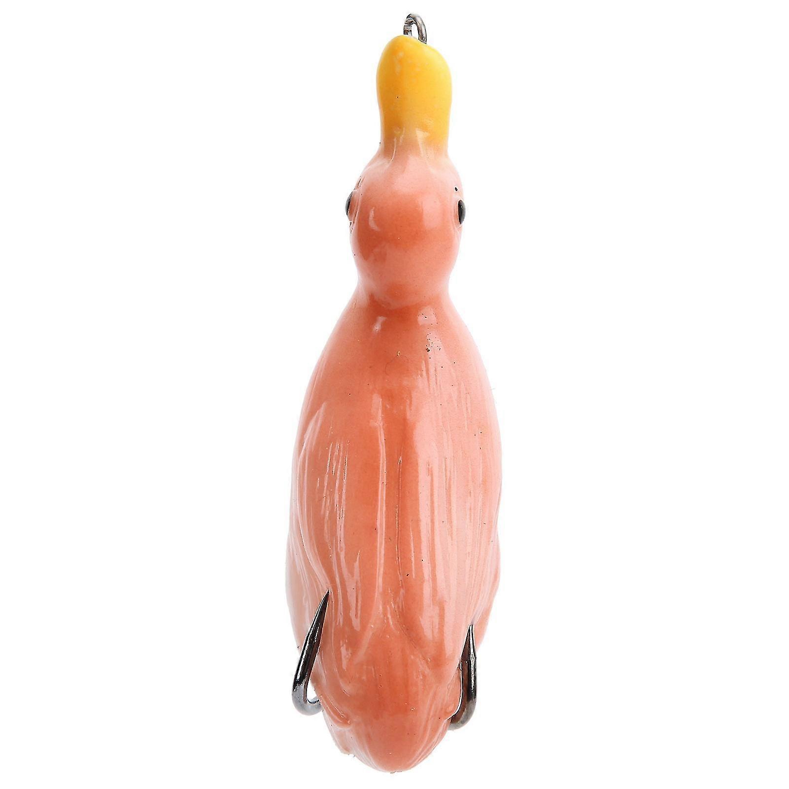 2025 Artificial Duck Shape Fish Bait Lifelike Soft Silicone Lure Fishing Swimbait with HookOrange
