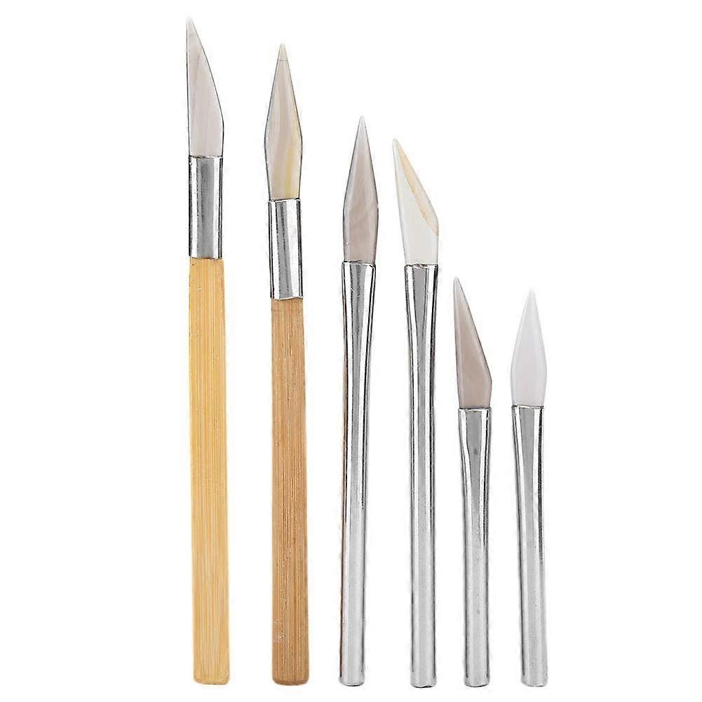 Agate Knife, Agate Polisher, Knife Edge Agate Polisher Set, Craft Polishing Tools, Carving Precious Metal with Bamboo