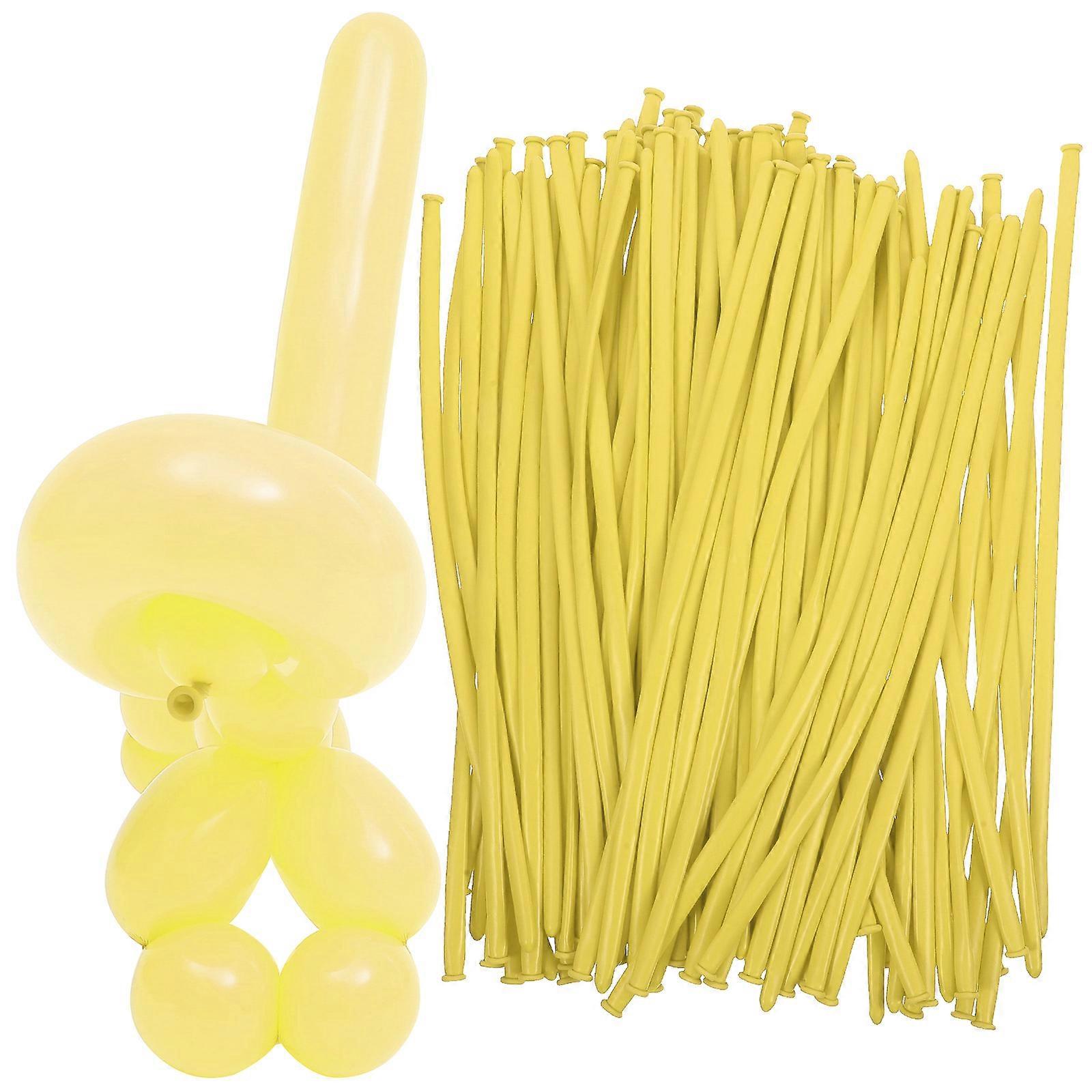 Decorative Balloons Twisting Animal Balloons Macaron Color Yellow 11.79X0.39X0.39IN Twisting into Shapes 100Pcs