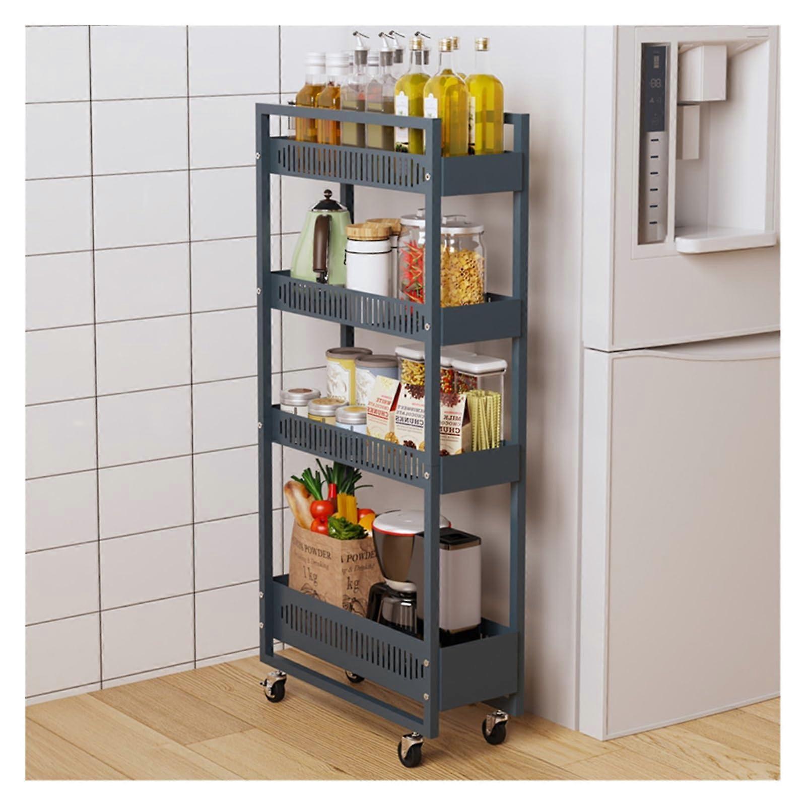 Multifunctional Metal Cart Organiser with Wheels, Wire Mesh Basket Ref: 3786