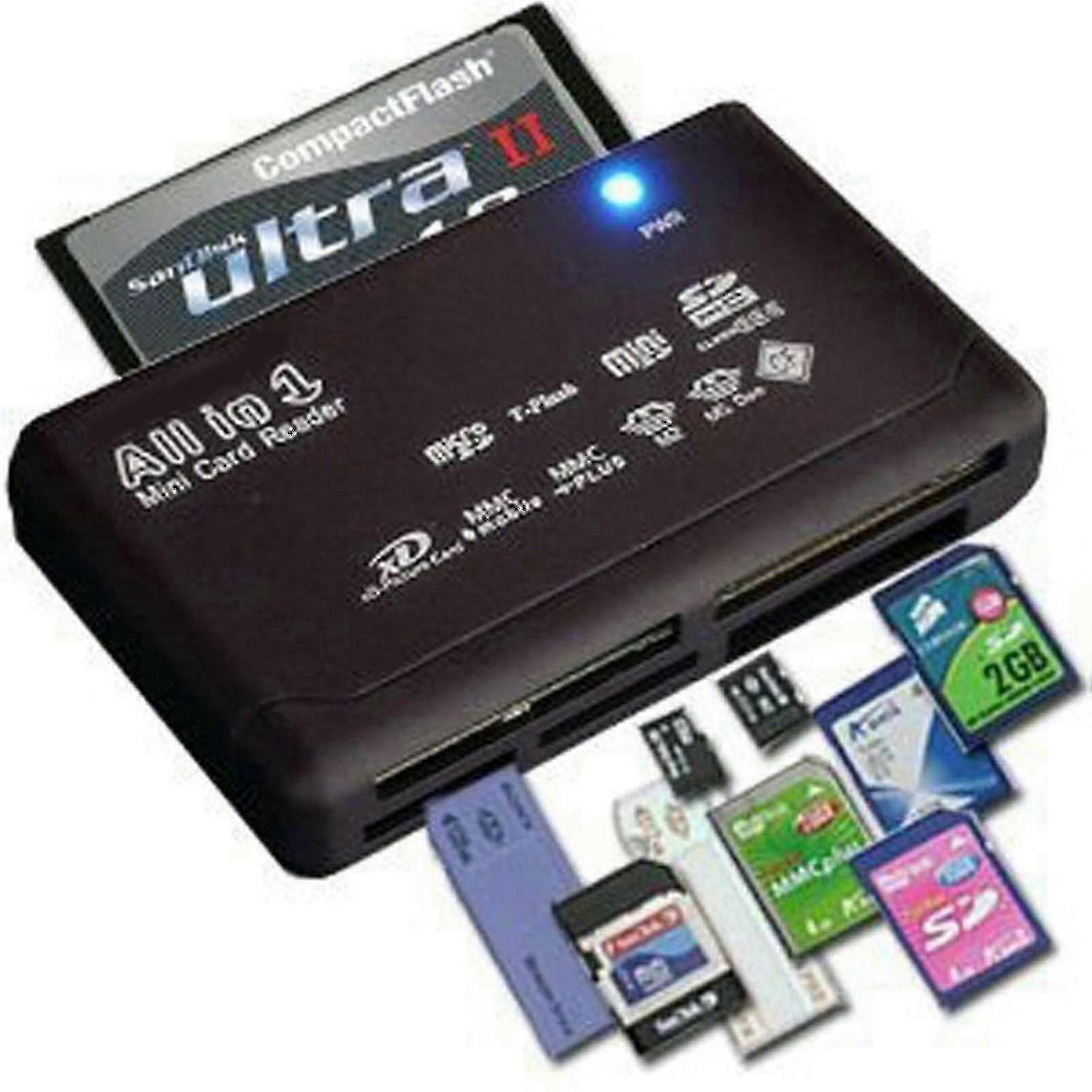 הכל באחד 1 קורא כרטיס זיכרון USB חיצוני SD Sdhc מיני מיקרו M2 Mmc Xd Cf Ms fz