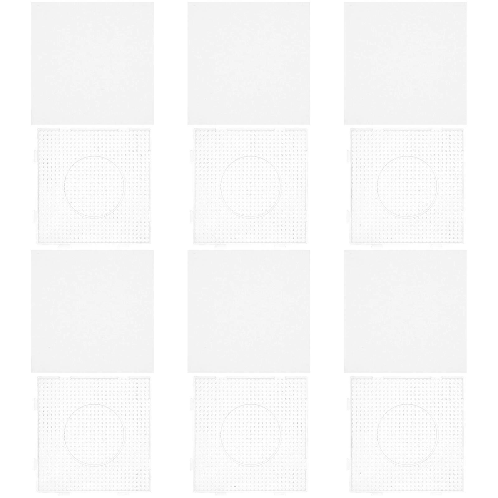 Iron Beads Pegboards Transparent Square Design Connectable Diy Craft Tool For Home Decorations 12Pcs